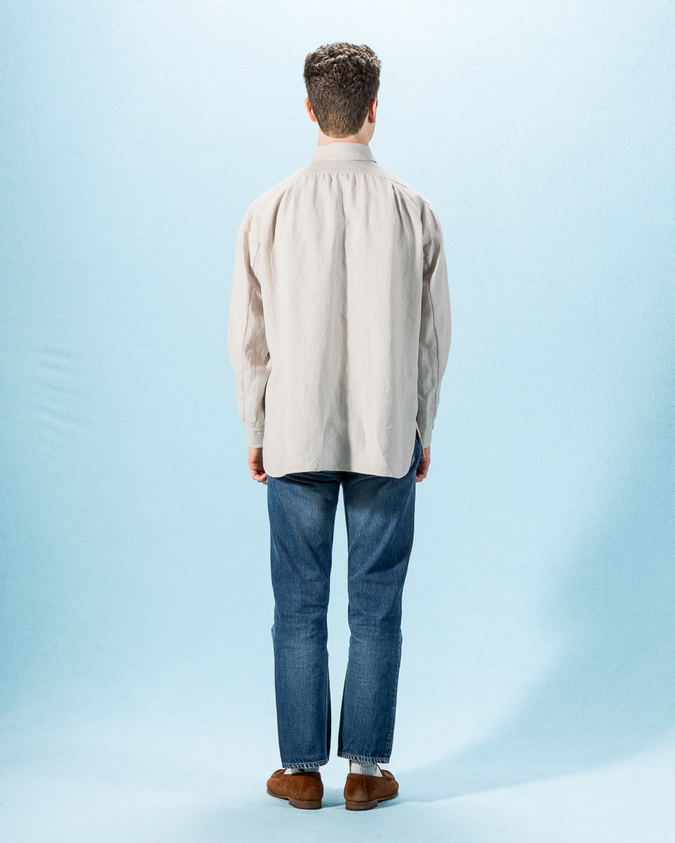 Gorsch Belgian Linen Collar Shirt - Light Grey - Standard & Strange