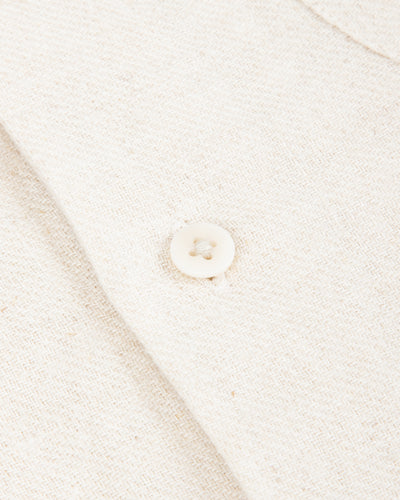Gorsch Brushed Collar Wide Shirt - Off White Linen/Wool - Standard & Strange