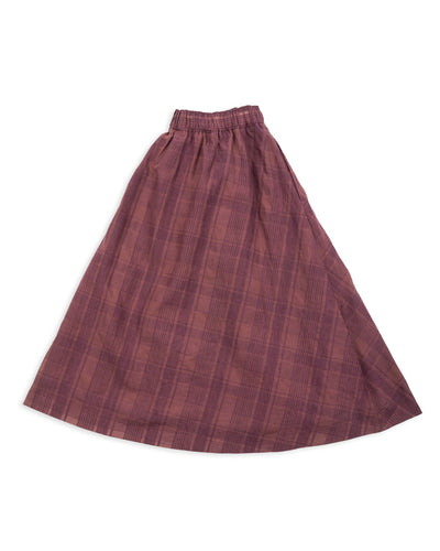 Gorsch Cotton Linen Check Skirt - Brown - Standard & Strange