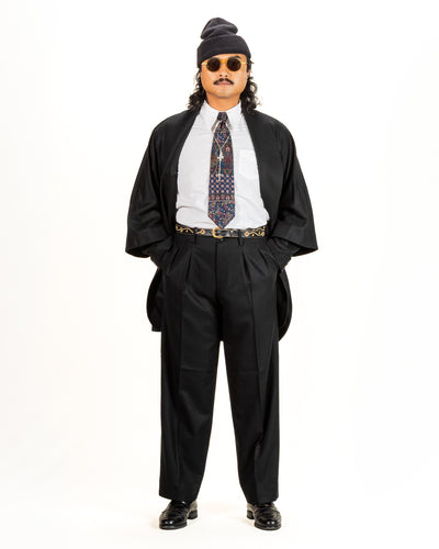 Gorsch Flannel Wool Cape Coat - Black - Standard & Strange
