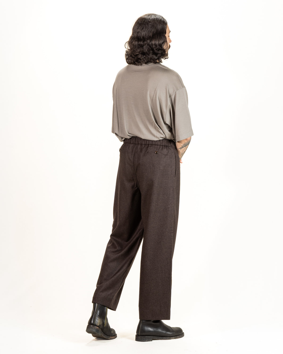 Gorsch Flannel Wool Easy Trousers - Brown - Standard & Strange