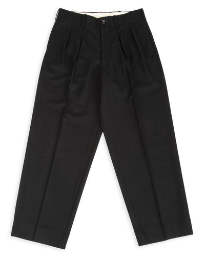 Gorsch Wool Two Tuck Trousers - Black Flannel - Standard & Strange
