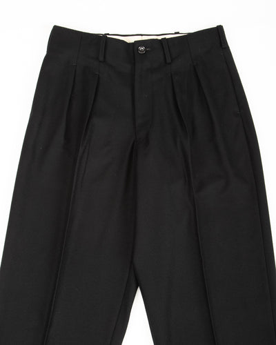 Gorsch Wool Two Tuck Trousers - Black Flannel - Standard & Strange