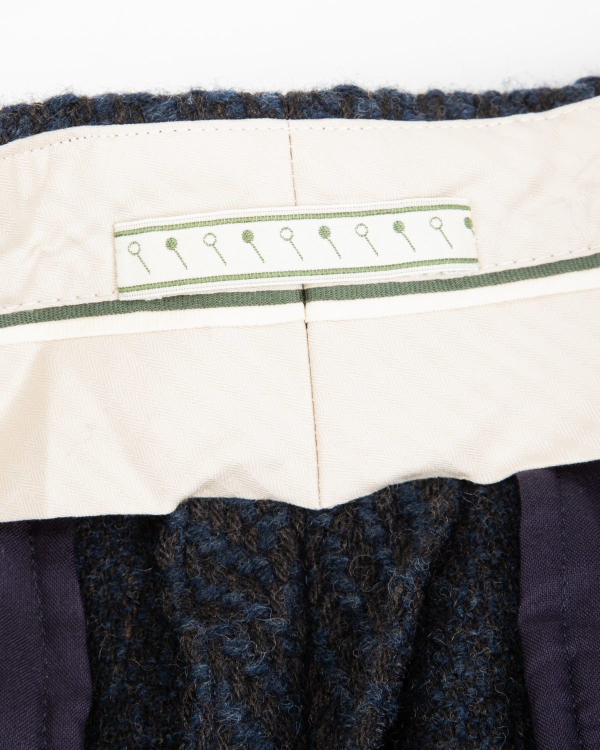Gorsch Wool Two Tuck Trousers - Navy Dynamic Herringbone - Standard & Strange