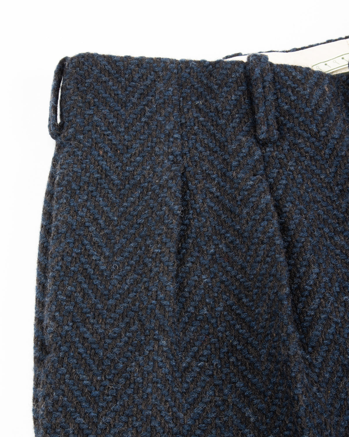 Gorsch Wool Two Tuck Trousers - Navy Dynamic Herringbone - Standard & Strange