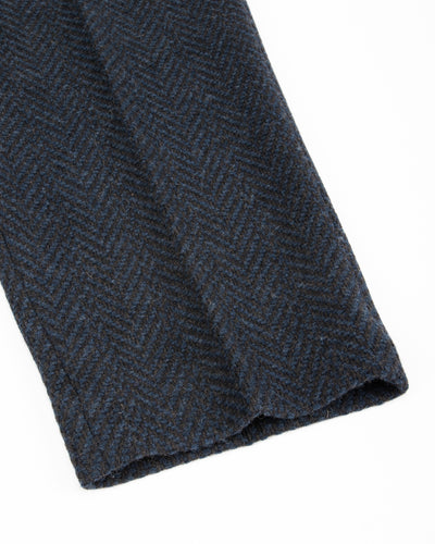 Gorsch Wool Two Tuck Trousers - Navy Dynamic Herringbone - Standard & Strange