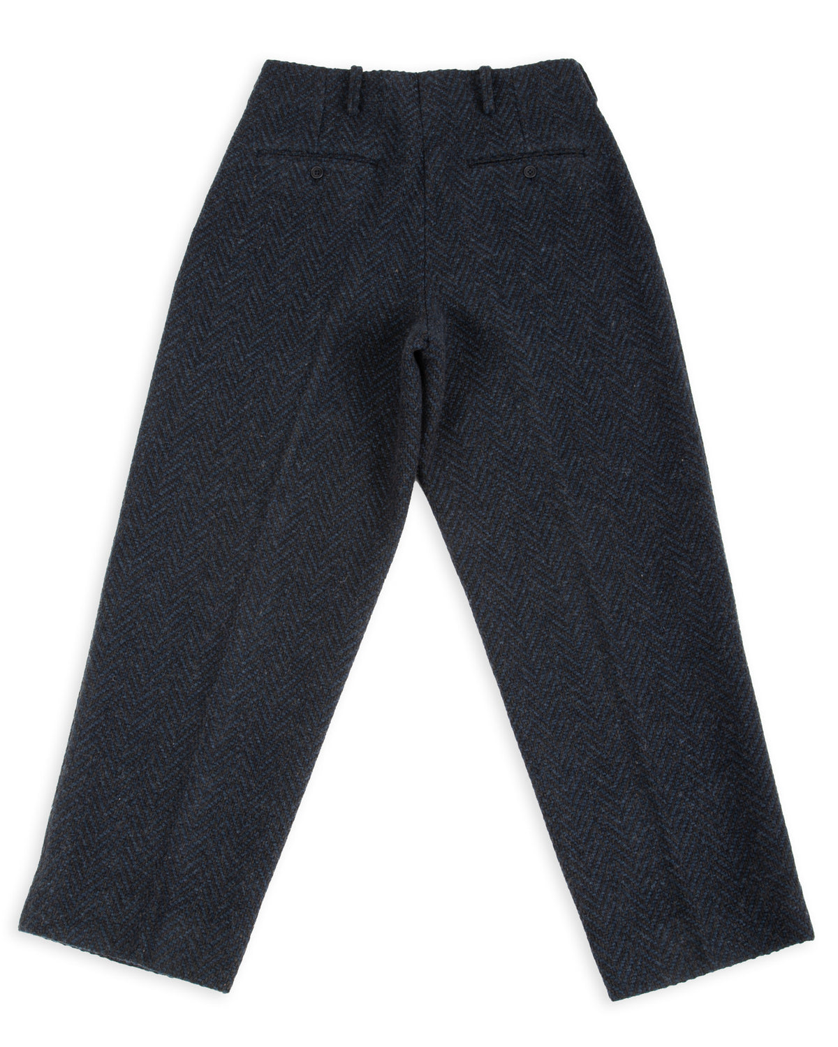 Gorsch Wool Two Tuck Trousers - Navy Dynamic Herringbone - Standard & Strange