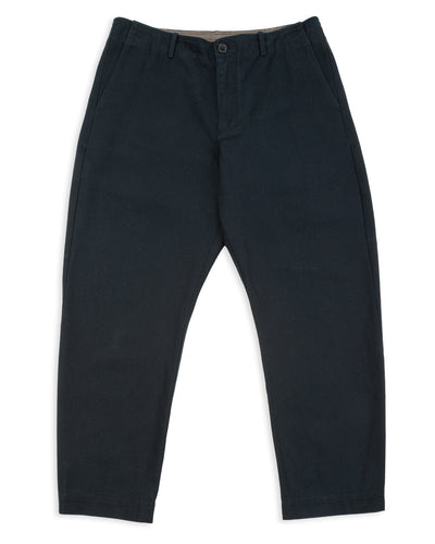 Hansen Trygve Wide Cut Cropped Trouser - Black Canvas - Standard & Strange