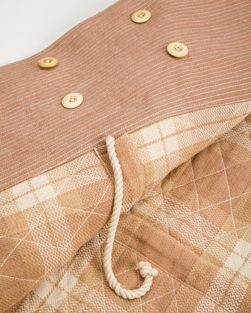 Indi + Ash Reversible Shawl Overcoat - Handwoven Desert Acacia Denim/Plaid - Standard & Strange