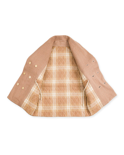 Indi + Ash Reversible Shawl Overcoat - Handwoven Desert Acacia Denim/Plaid - Standard & Strange