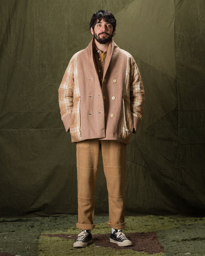 Indi + Ash Reversible Shawl Overcoat - Handwoven Desert Acacia Denim/Plaid - Standard & Strange