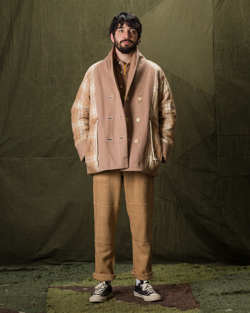 Indi + Ash Reversible Shawl Overcoat - Handwoven Desert Acacia Denim/Plaid - Standard & Strange