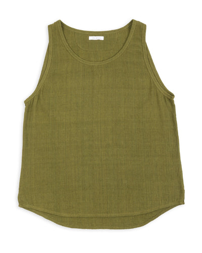 Indi + Ash Ripley Tank - Handwoven Forest Green Kala Cotton - Standard & Strange