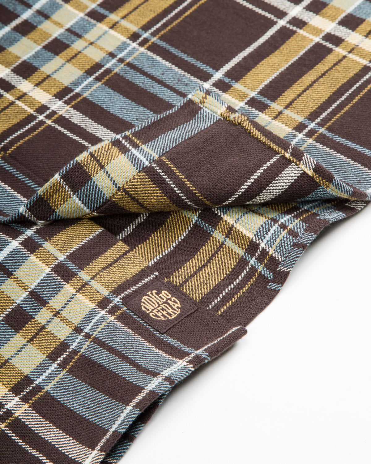 Indigofera Dawson Heavy Flannel Shirt - Brown / Olive / Turquoise / Ecru - Standard & Strange