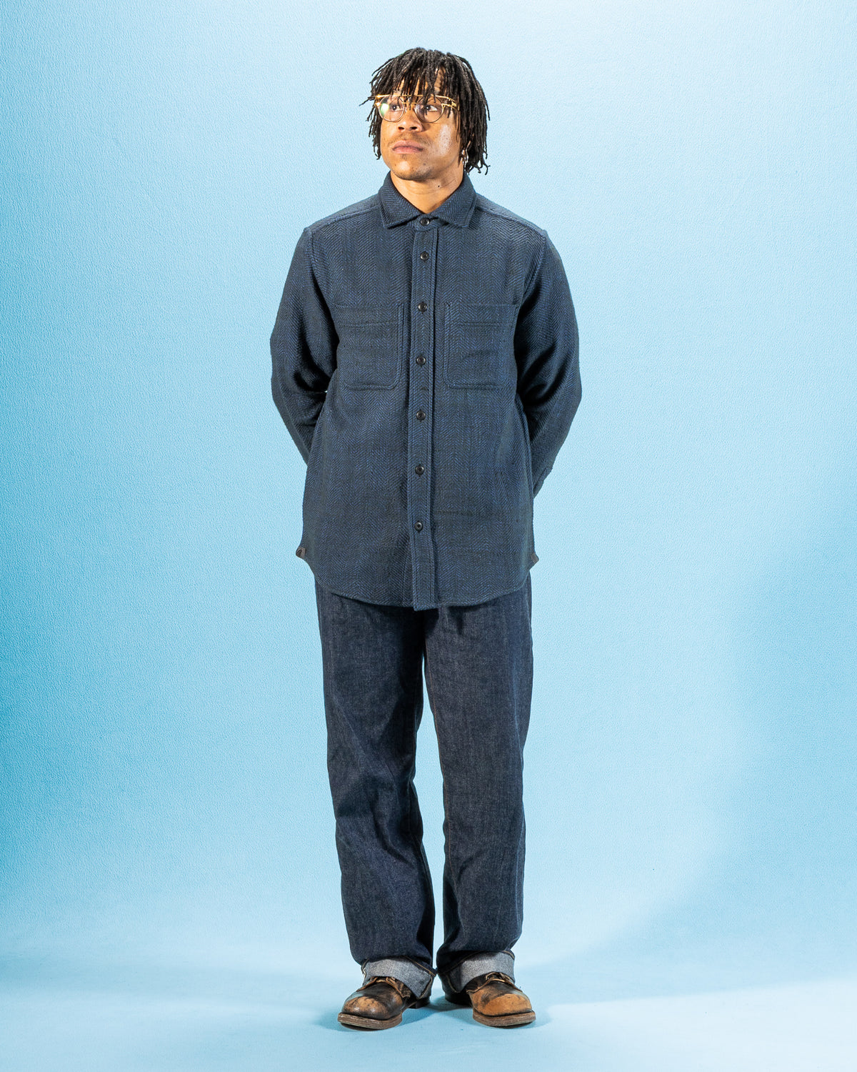 Indi + Ash Ames Workshirt - Handspun Iron/Indigo HB - Standard & Strange
