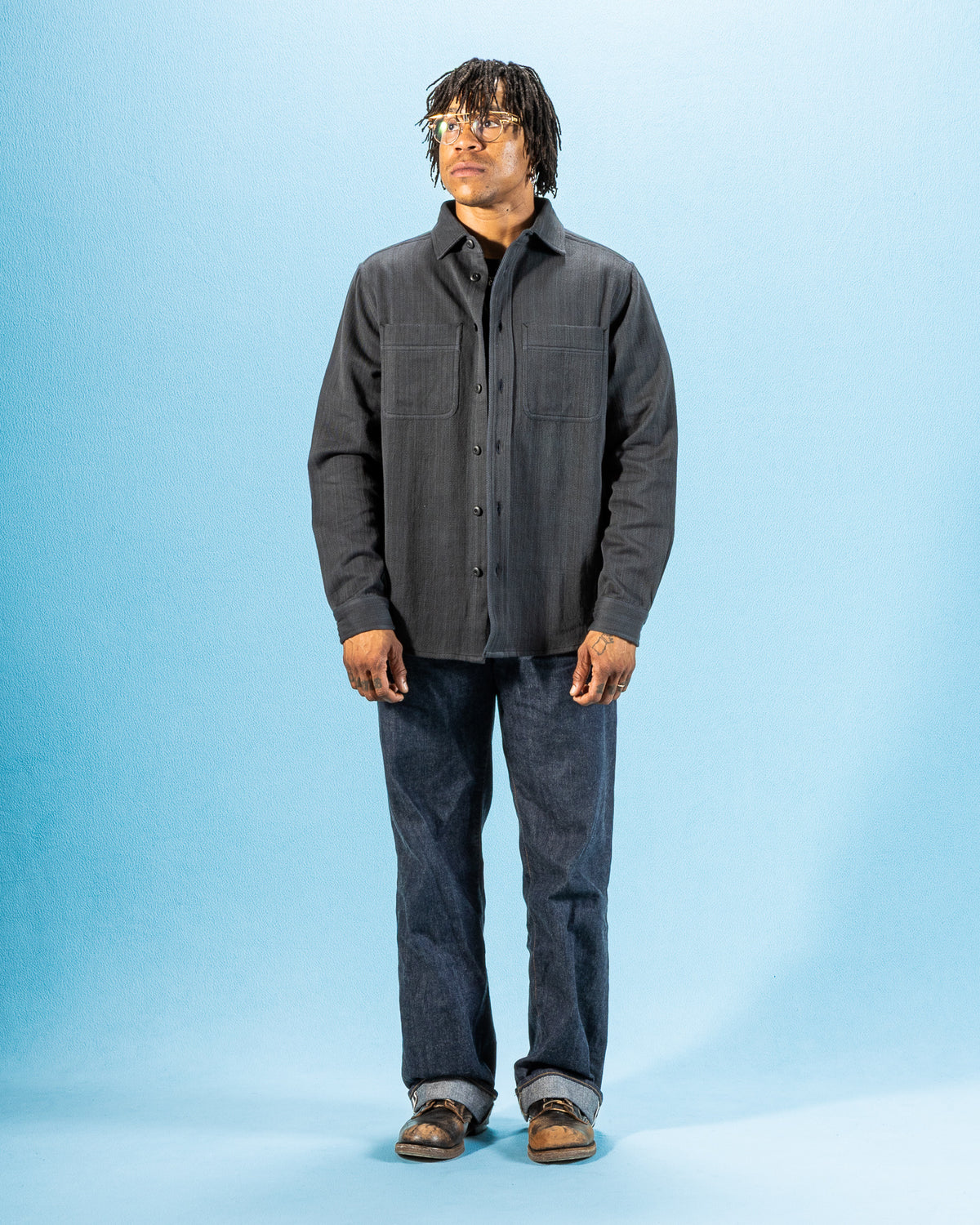 Indi + Ash Ames Workshirt - Handwoven Iron/Indigo Denim - Standard & Strange