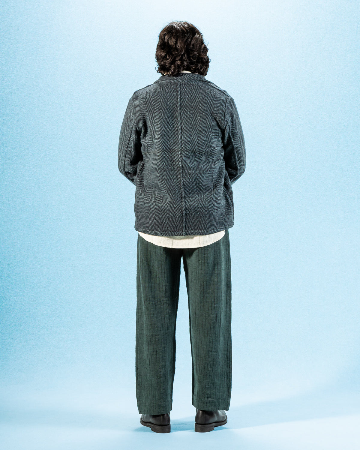 Indi + Ash Study Jacket - Handspun Midnight Teal/Iron Black HB - Standard & Strange