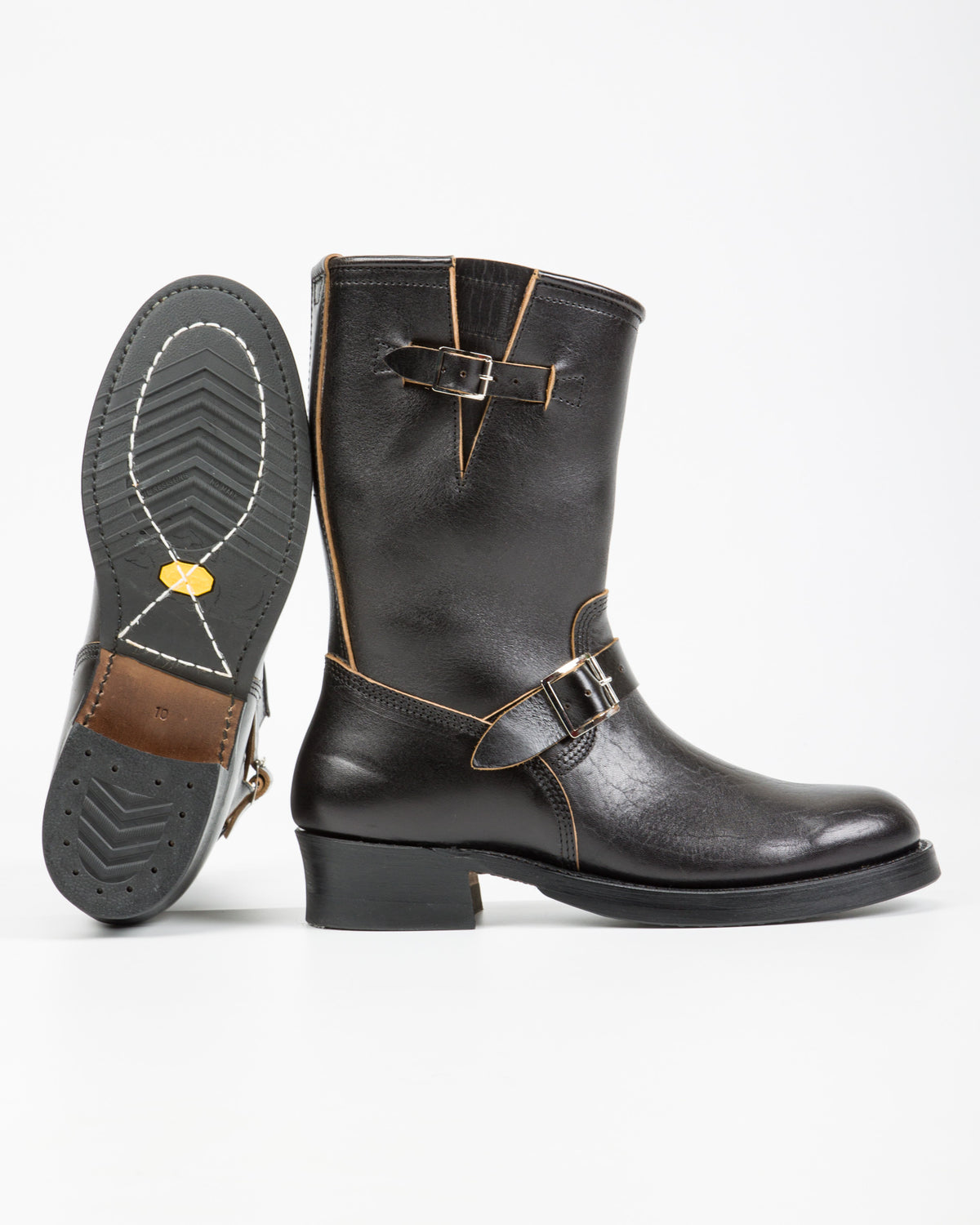 John Lofgren Wabash Engineer Boots - Black Shinki Horsebutt - Standard & Strange