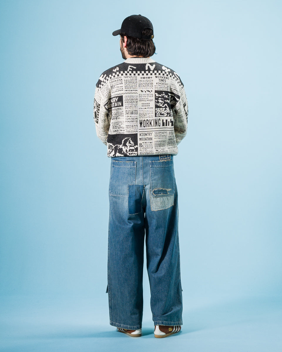 Kapital 14oz Denim W-Knee EASY Baggy Pants(DIXIE LUMBER REMAKE) - PRO - Standard & Strange
