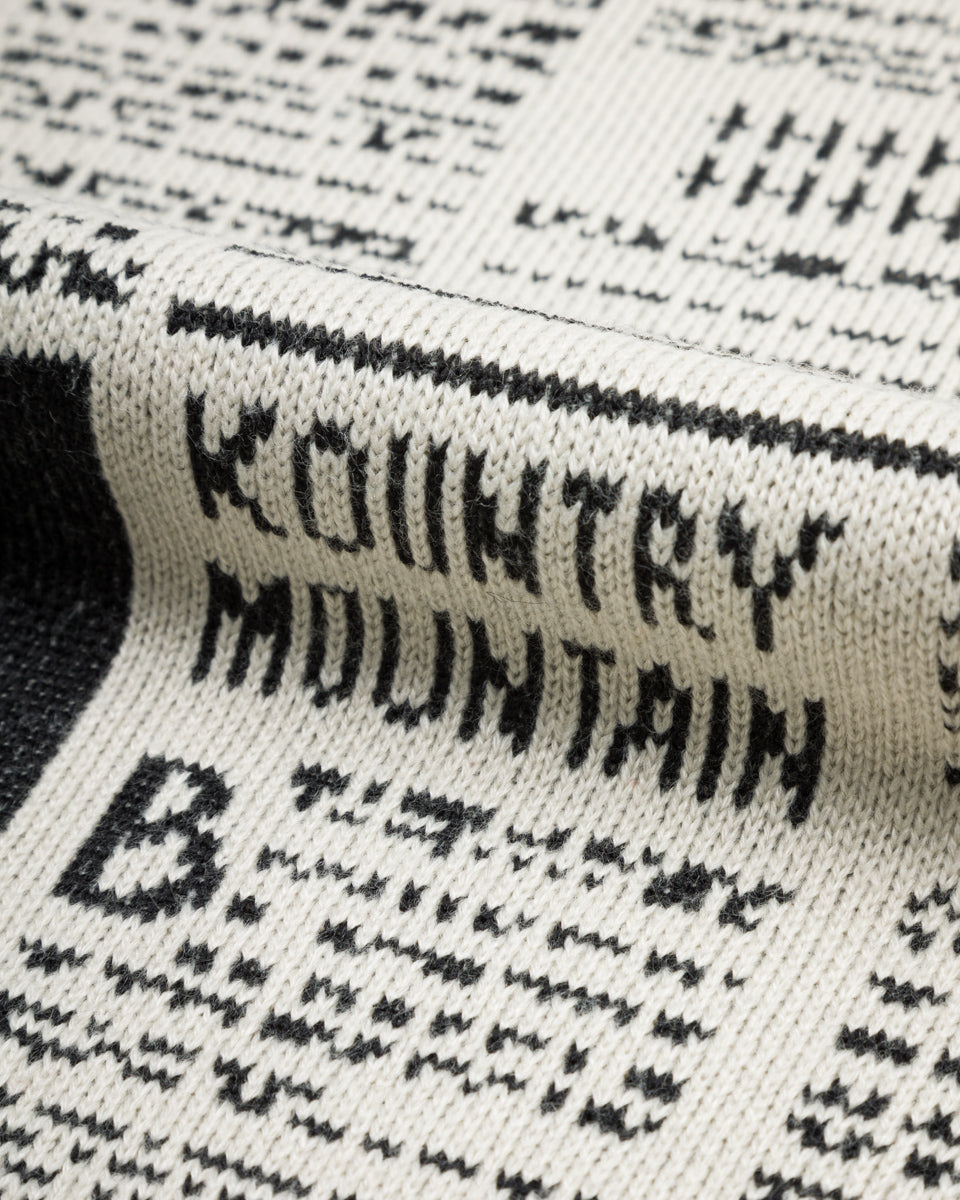 Kapital 8G Knit NEWSPAPER Crew Sweater(KOUNTRY NEWS) - Ecru - Standard & Strange