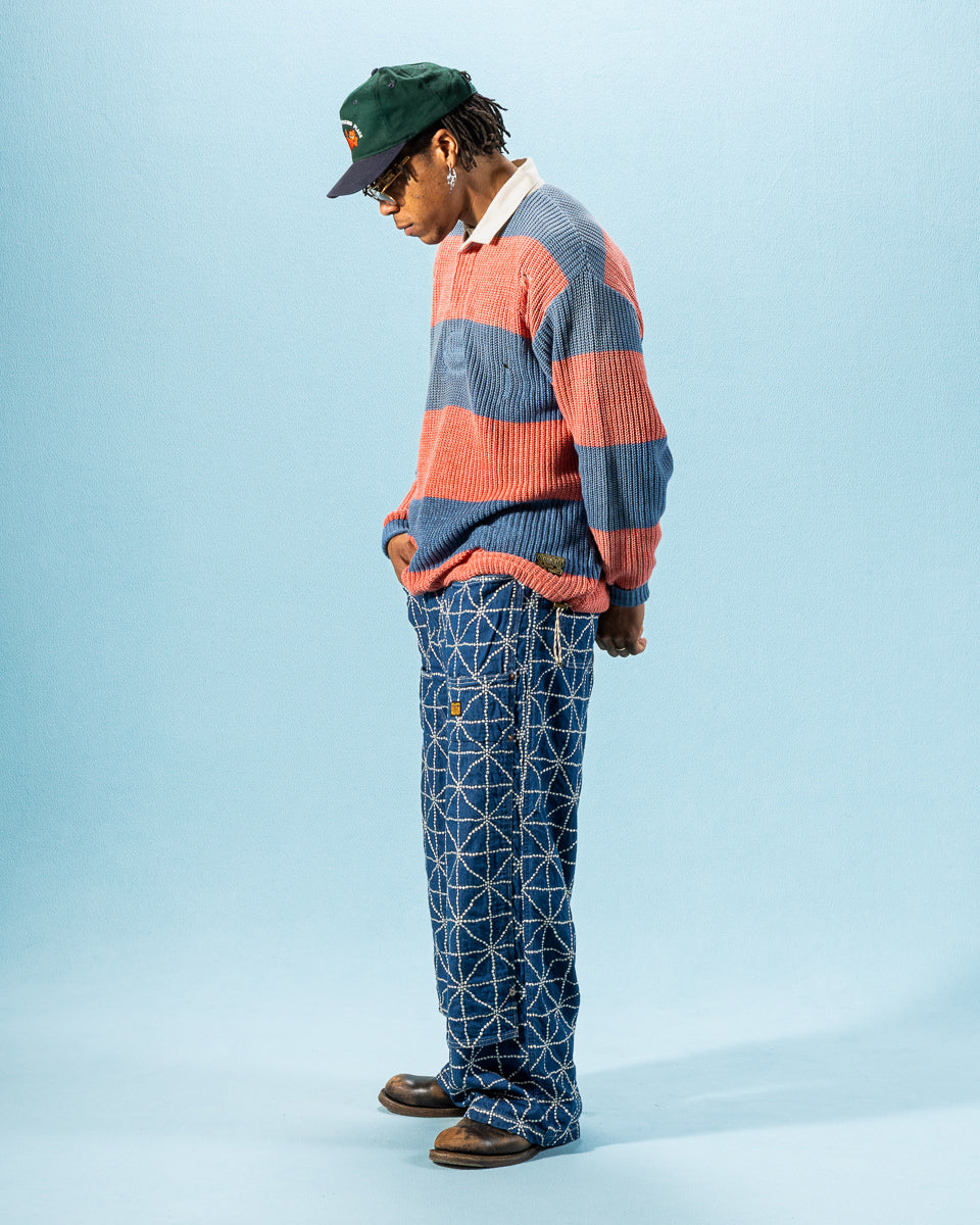 Kapital 8oz Denim FOLK DOJO W-Knee EASY Baggy Pants - Midtone - Standard & Strange