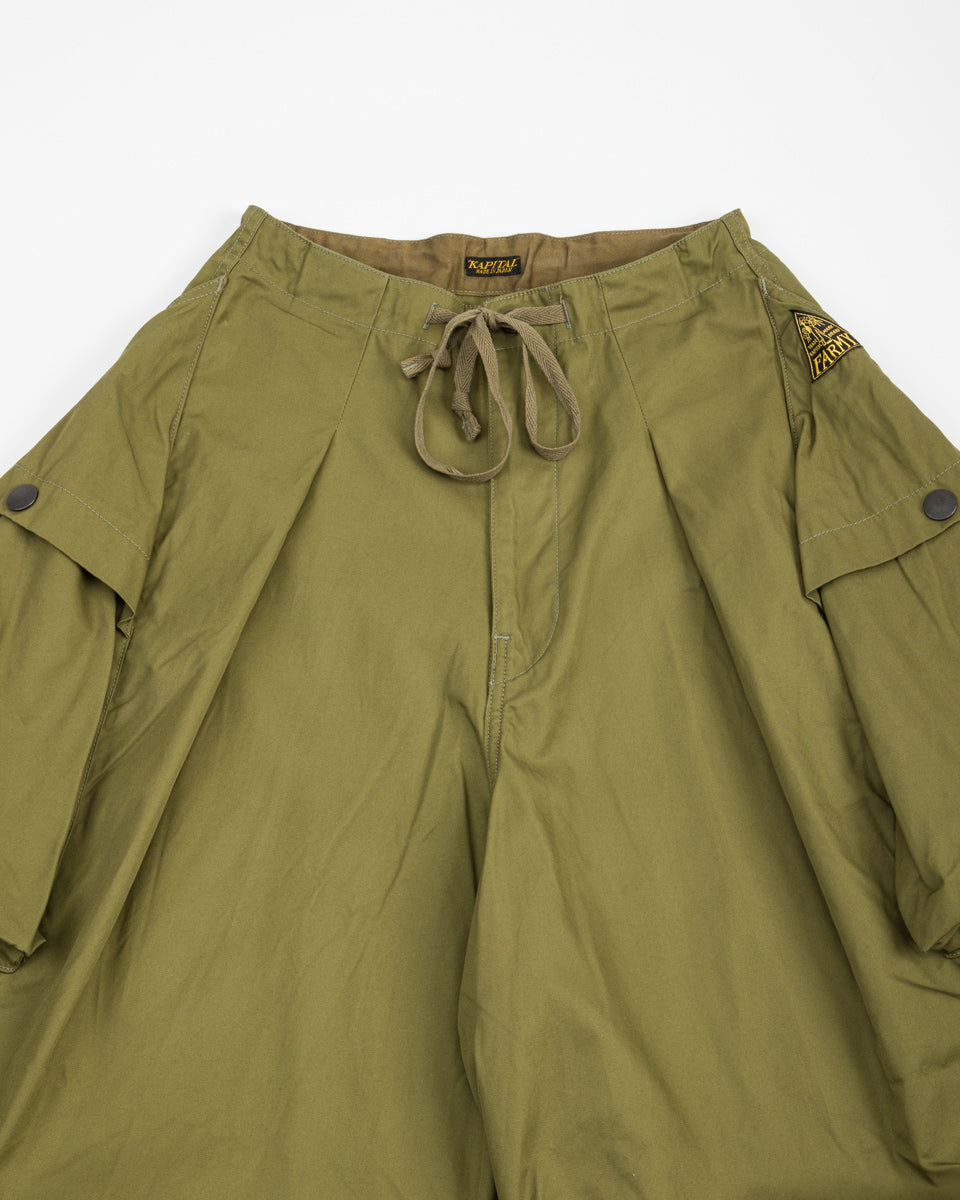 Kapital Combed Gabergine AOZAI Cargo Pants - Khaki - Standard & Strange