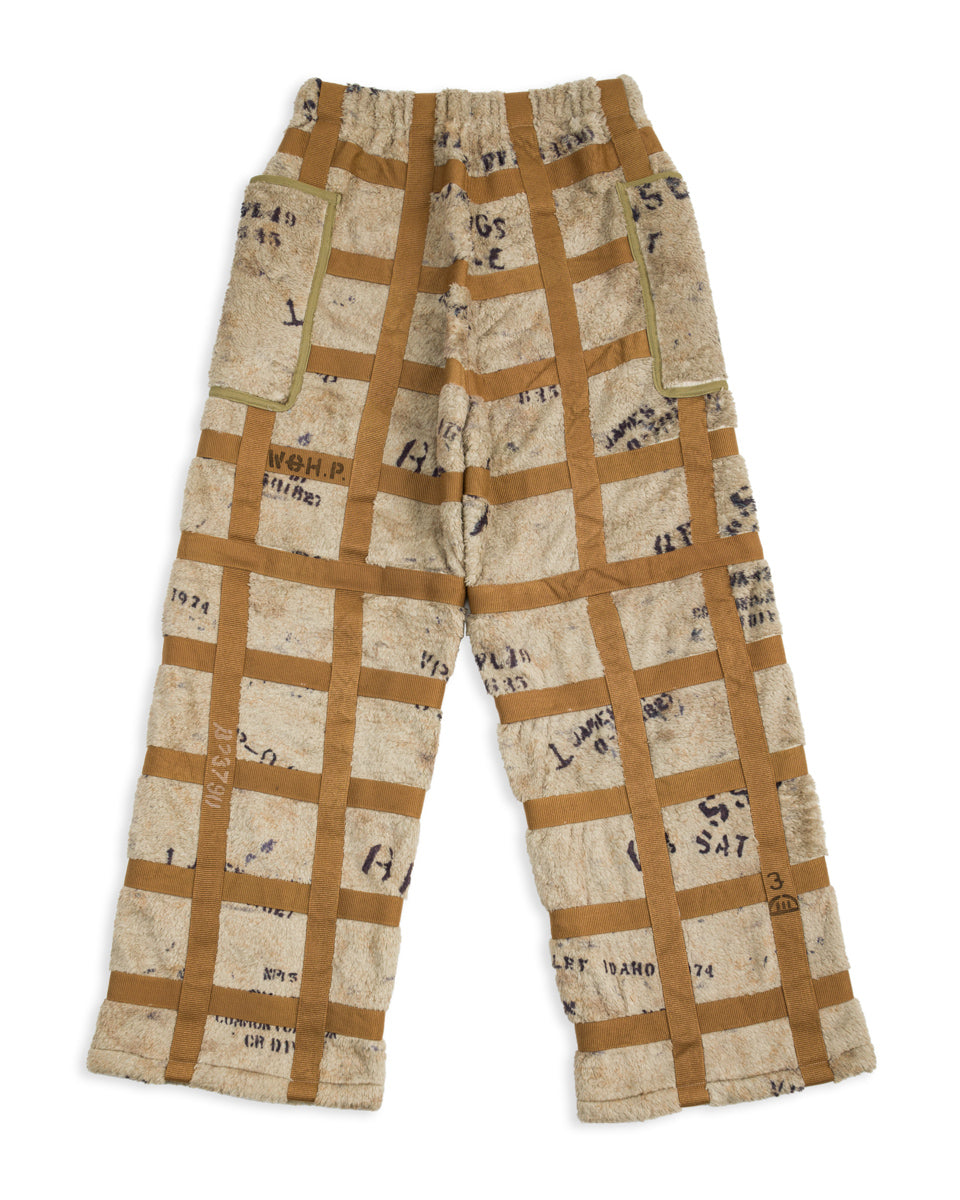 Kapital Fleece PRISONER Craft Tattersall Easy Pants - Beige - Standard & Strange