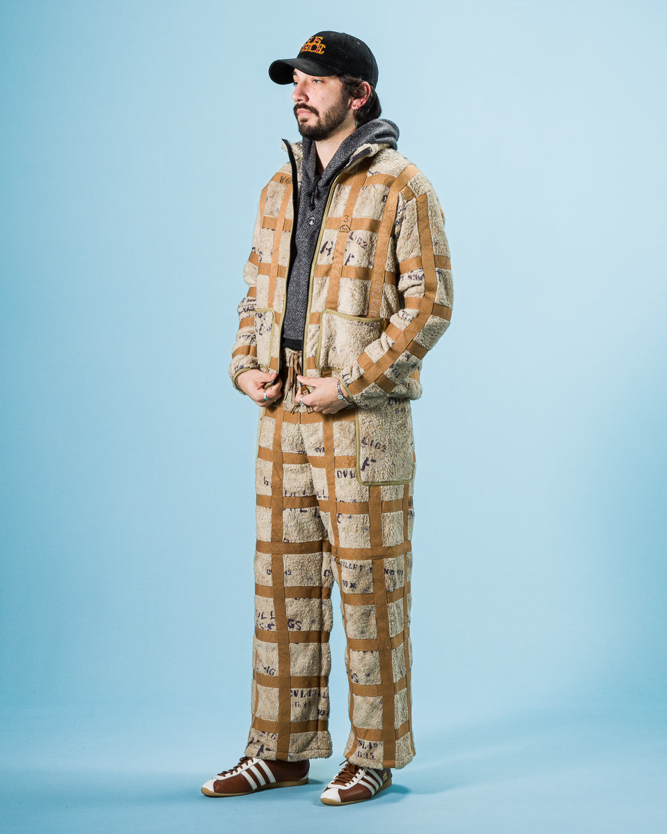 Kapital Fleece PRISONER Craft Tattersall Easy Pants - Beige - Standard & Strange
