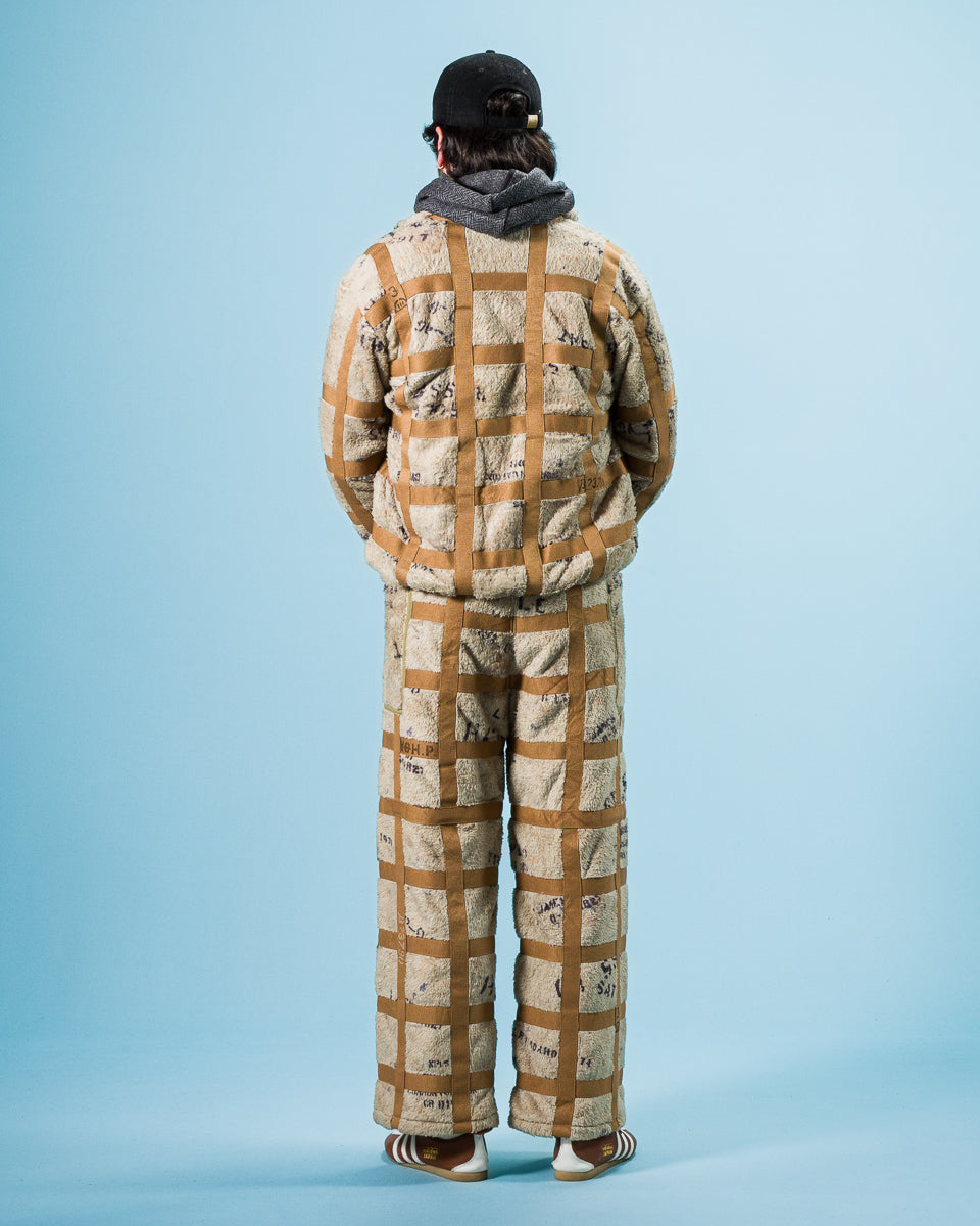 Kapital Fleece PRISONER Craft Tattersall Easy Pants - Beige - Standard & Strange
