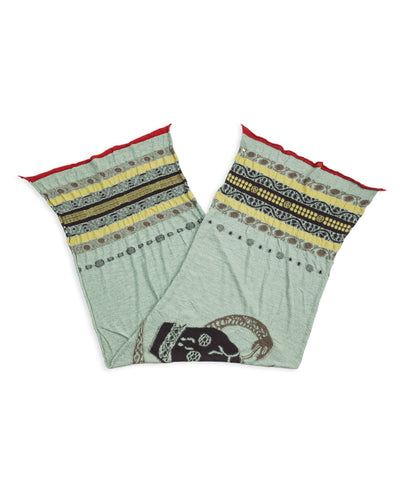 Kapital Fulling Wool Scarf COPTIC SKULL - Green - Standard & Strange