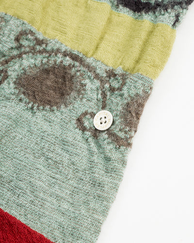 Kapital Fulling Wool Scarf COPTIC SKULL - Green - Standard & Strange