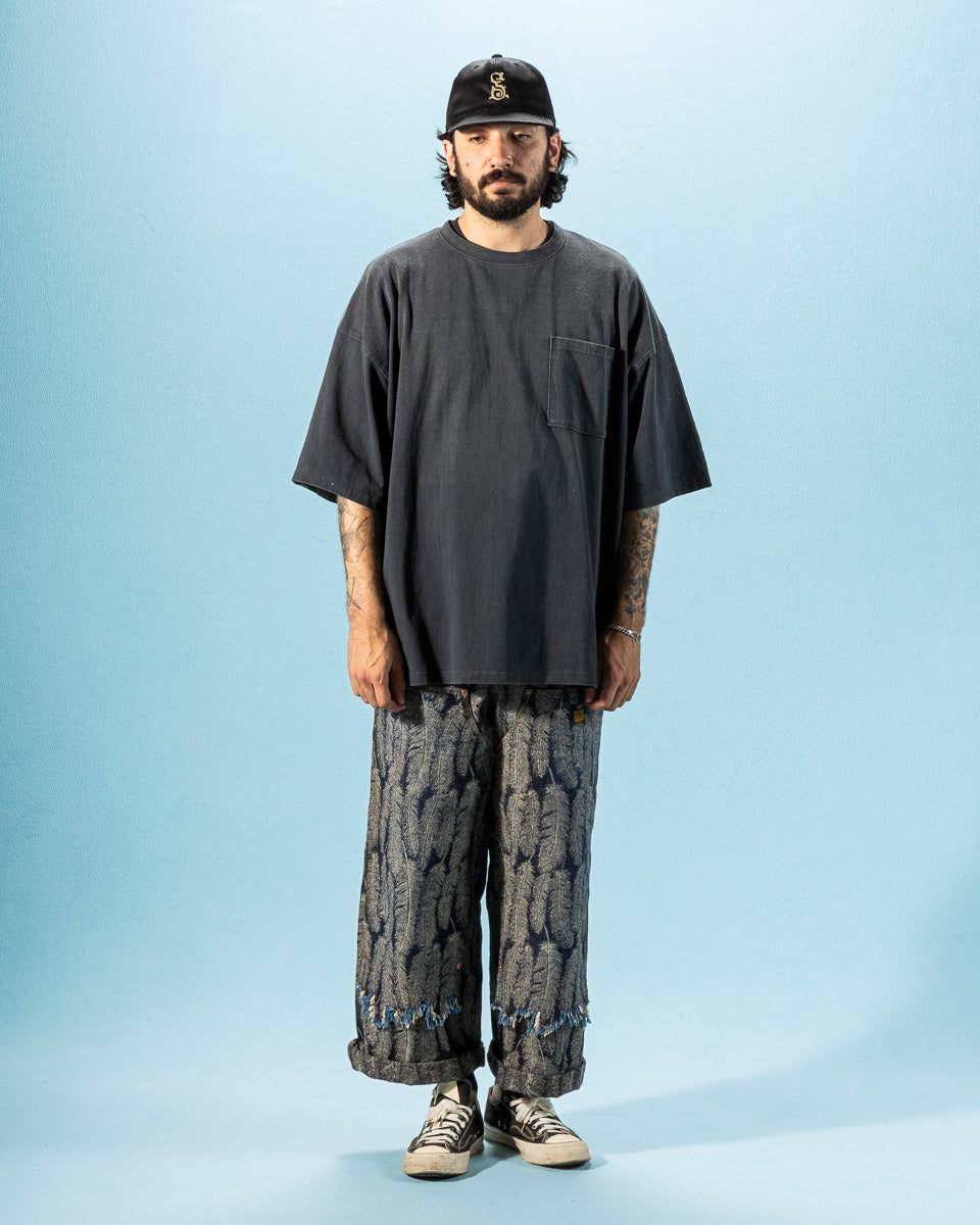Kapital Jersey 2TONES BIG Pocket T (BONE) - Black x Khaki - Standard & Strange