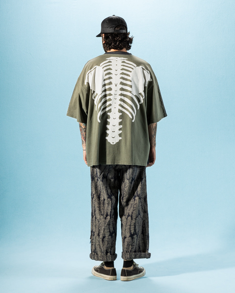 Kapital Jersey 2TONES BIG Pocket T (BONE) - Black x Khaki - Standard & Strange