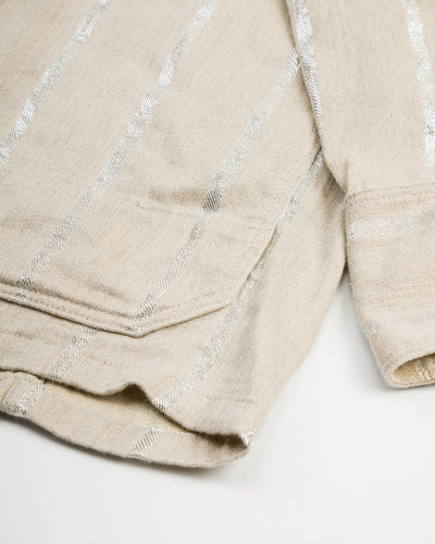 Kapital Linen Glitter PHILLIES Stripe CACTUS Coverall - Ecru - Standard & Strange