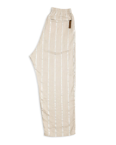 Kapital Linen Glitter PHILLIES Stripe EASY Pants - Ecru - Standard & Strange