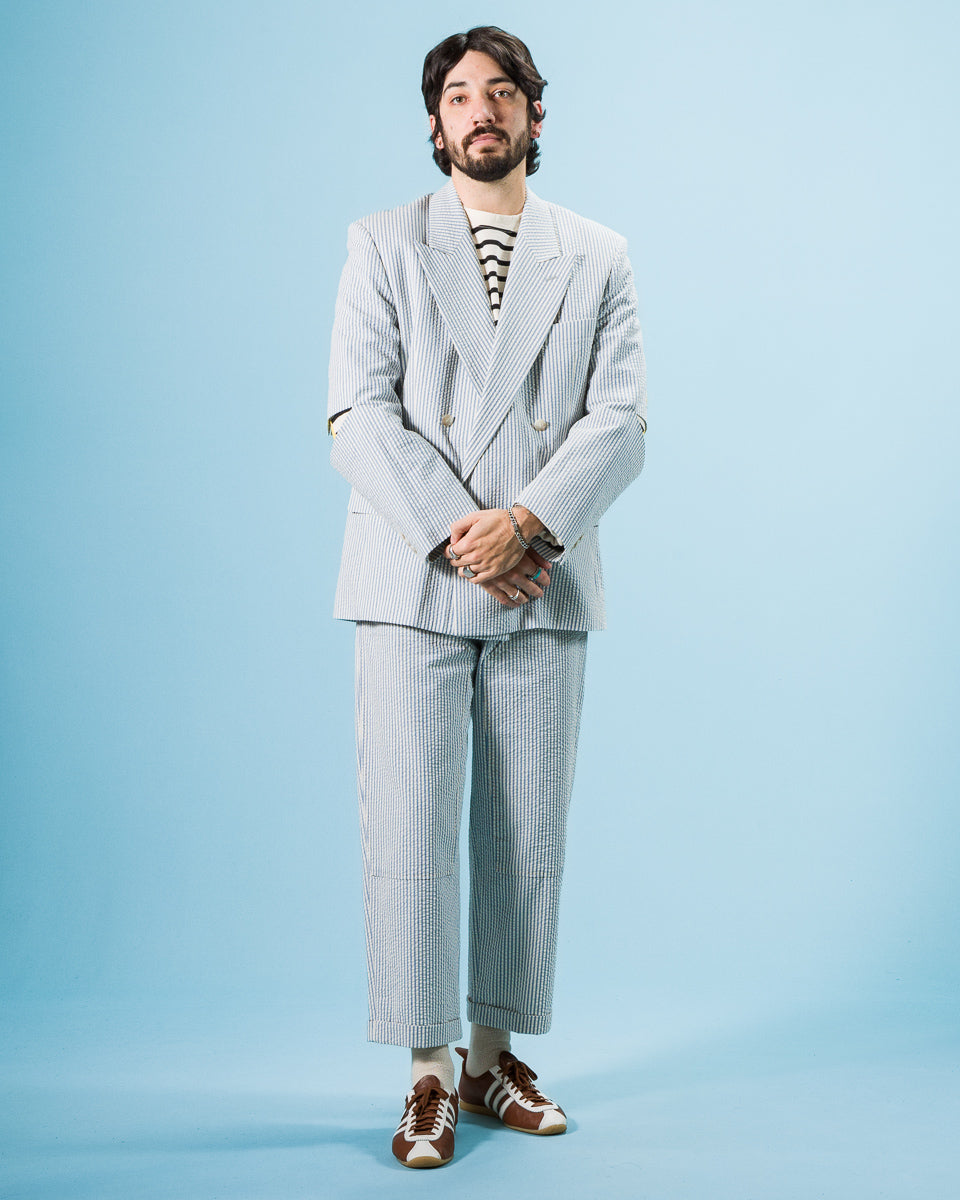 Kapital Seersucker CUT-OUT Elbow W JKT - Sax - Standard & Strange