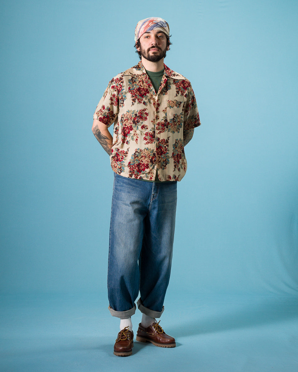 Kapital Silk Rayon CHAMPETRE MARIA WRANGLE Collar Aloha Shirt - Natural - Standard & Strange