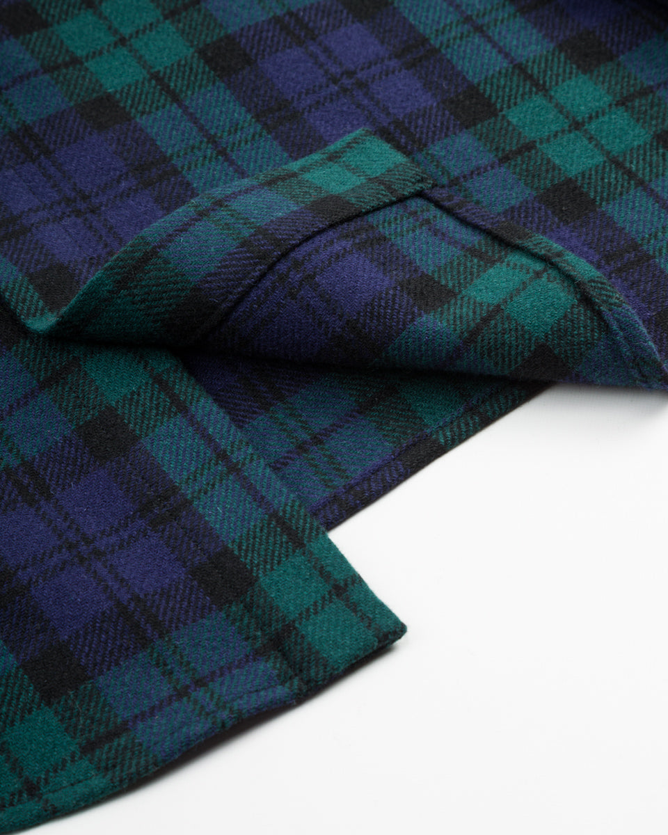 Kapital Tartan Check Layered Collar OPERA Western Shirt - BlackWatch - Standard & Strange
