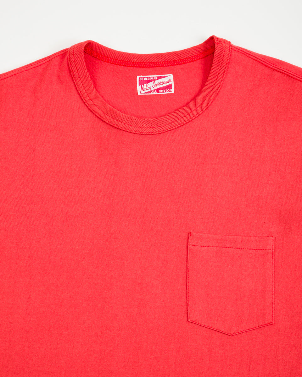 The Real McCoy's Joe McCoy Pocket Tee - Scarlet - Standard & Strange
