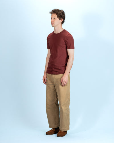 Merz b. Schwanen 1950s Lightweight Loopwheeled Tee - Burgundy - Standard & Strange