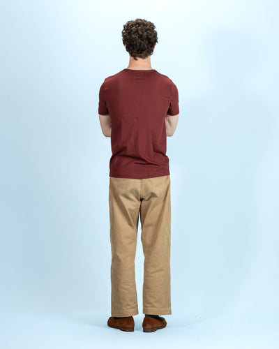Merz b. Schwanen 1950s Lightweight Loopwheeled Tee - Burgundy - Standard & Strange