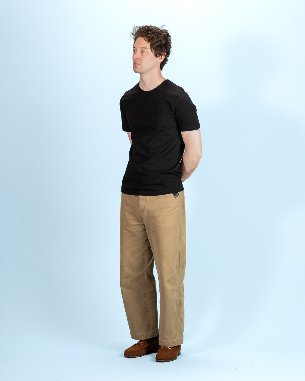 Merz b. Schwanen 1950s Lightweight Loopwheeled Tee - Deep Black - Standard & Strange