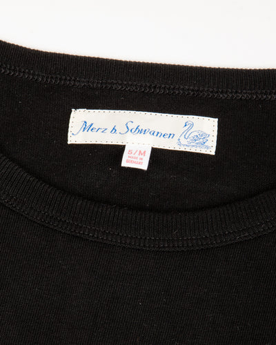 Merz b. Schwanen 215 Loopwheeled Classic Fit Midweight Tee - Deep Black - Standard & Strange