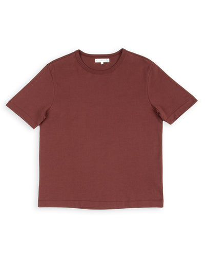 Merz b. Schwanen 2M15C Cropped Vintage Machine Jersey T-Shirt - Burgundy - Standard & Strange