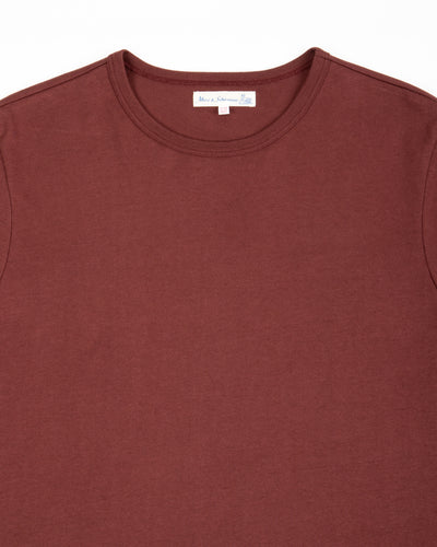 Merz b. Schwanen 2M15C Cropped Vintage Machine Jersey T-Shirt - Burgundy - Standard & Strange