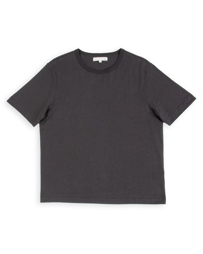 Merz b. Schwanen 2M15C Cropped Vintage Machine Jersey T-Shirt - Charcoal - Standard & Strange