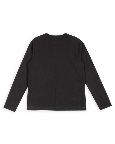 Merz b. Schwanen 2S08 Loopwheeled Relaxed Fit Heavyweight L/S Henley - Charcoal - Standard & Strange