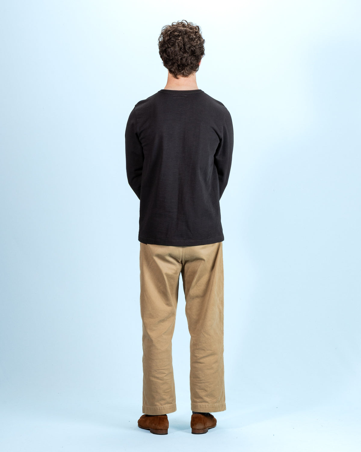 Merz b. Schwanen 2S08 Loopwheeled Relaxed Fit Heavyweight L/S Henley - Charcoal - Standard & Strange