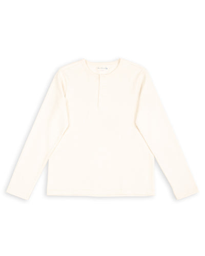 Merz b. Schwanen 2S08 Loopwheeled Relaxed Fit Heavyweight L/S Henley - Nature - Standard & Strange