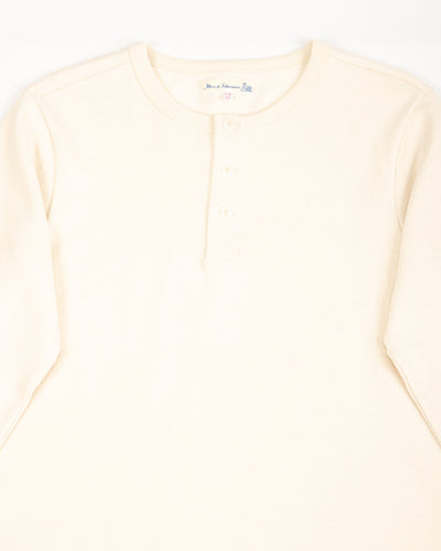 Merz b. Schwanen 2S08 Loopwheeled Relaxed Fit Heavyweight L/S Henley - Nature - Standard & Strange